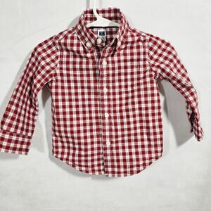 Janie and Jack Baby Boy's Holiday Plaid Button Down Oxford Shirt 12-18 M…